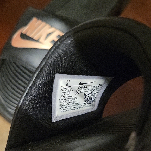 Nike Black Slide Sandals with Copper Logo Accent - Picture 5 of 5